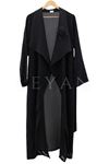 Yakma Desen Abaya-LYN02538 Siyah