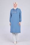 Behrem Taş Detaylı Tunik- LYN02876 Duman Mavi