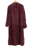 Fuat Gürşen Qupra Kumaş Desenli Tunik- LYN03019 Bordo