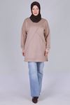 Behrem Taş İşlemeli Tunik- LYN02838 Vizon