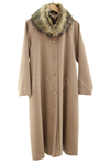 Orhan Store Kürklü Kaşe Kaban- LYN03261 Camel