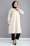 Düğme Detaylı Tunik/ LYN03273 Bej